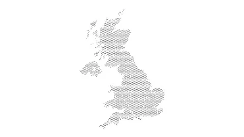 England map from particles, dots. Digital silhouette United Kingdom. Abstra.. Stock Footage 255619423
