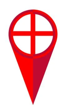 England Map Pointer Location Flag Stock Illustration