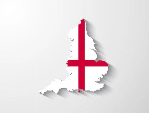 England map with shadow effect Stock Illustration