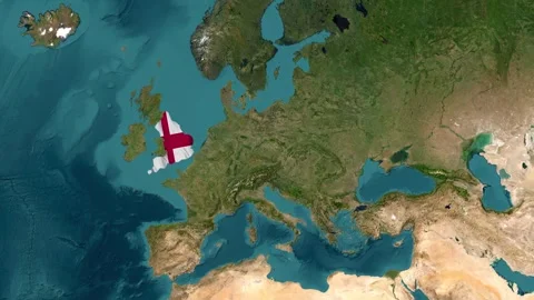 England map with waving flag Stock Footage 294127084