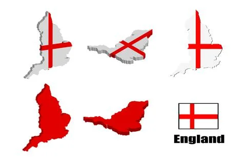 England map on white background. vector illustration. Stock Illustration