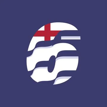 England Numerical Flag 6 Stock Illustration