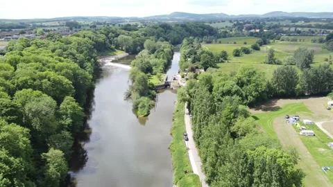 England Pan with River Stock Footage 195956953