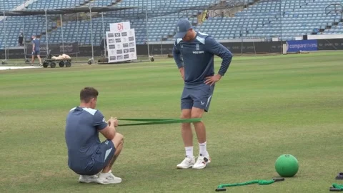 England prepare for opening test match against Pakistan Video stock 342517968