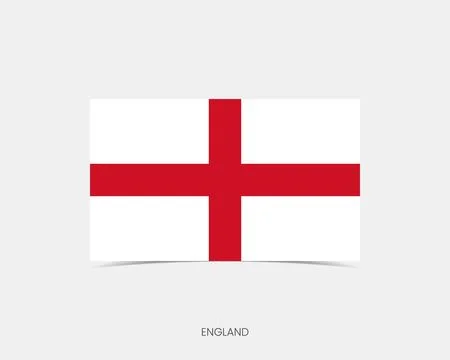 England Rectangle flag icon with shadow. Illustrazione stock