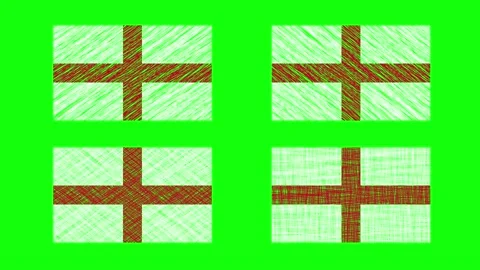 England Scribble Animation on Green Screen Background. Looping seamless ani.. Stock Footage 226719364