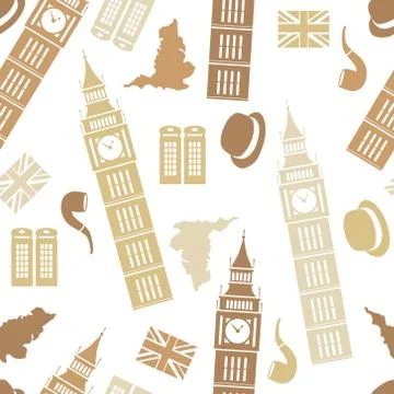 England seamless pattern Stock Illustration