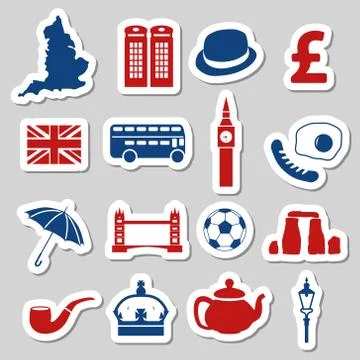 England stickers Stock Illustration