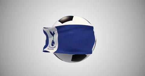 England. Tottenham F. C. rotating  soccer ball with flag. editorial animation Stock Footage 199242247