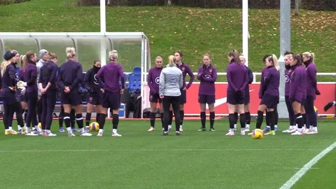 England v Austria: Team train ahead of World Cup Qualifer Video stock 165678904