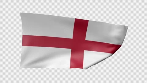 England Waving Flag Transparent Alpha Stock Footage 274431491