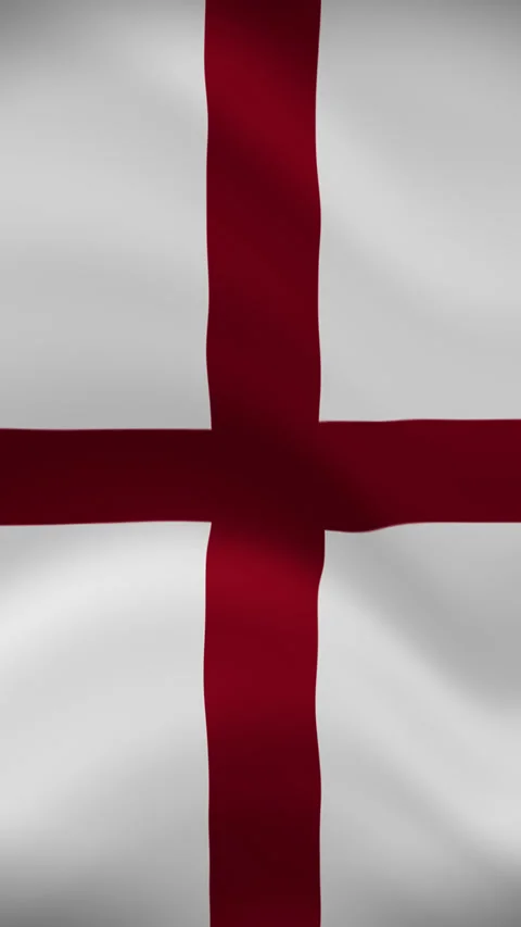 England Waving Flag in Vertical Orientation – Realistic Loop Animation Stock Footage 294947756