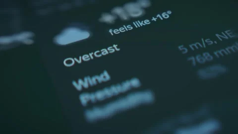 England Weather Map showing temperature, Wind, Humidity and Pressure parameters Stock Footage 288967852