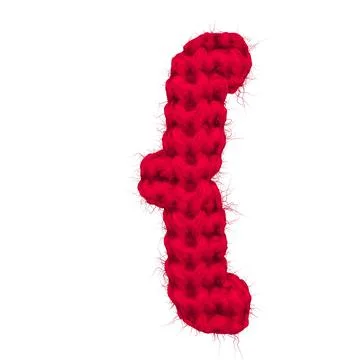 English 3d rendering alphabet wool knitted isolated. Great for warm christmas Stock Illustration