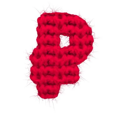 English 3d rendering alphabet wool knitted isolated. Great for warm christmas Stock Illustration