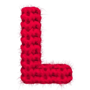 English 3d rendering alphabet wool knitted isolated. Great for warm christmas Stock Illustration