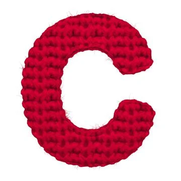 English 3d rendering alphabet wool knitted isolated. Great for warm christmas Stock Illustration