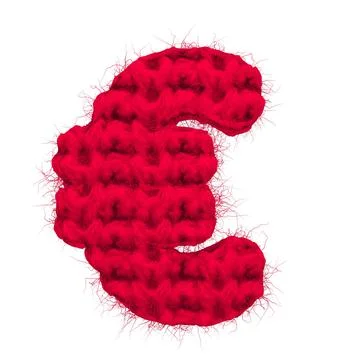 English 3d rendering alphabet wool knitted isolated. Great for warm christmas Stock Illustration