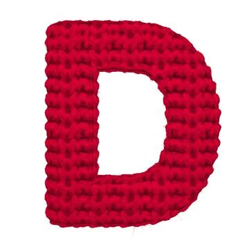 English 3d rendering alphabet wool knitted isolated. Great for warm christmas Stock Illustration