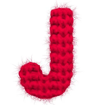 English 3d rendering alphabet wool knitted isolated. Great for warm christmas Stock Illustration