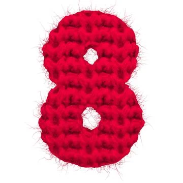 English 3d rendering alphabet wool knitted isolated. Great for warm christmas Stock Illustration
