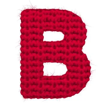 English 3d rendering alphabet wool knitted isolated. Great for warm christmas Stock Illustration