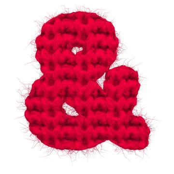 English 3d rendering alphabet wool knitted isolated. Great for warm christmas Stock Illustration