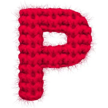 English 3d rendering alphabet wool knitted isolated. Great for warm christmas Stock Illustration
