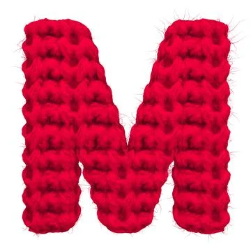 English 3d rendering alphabet wool knitted isolated. Great for warm christmas Stock Illustration