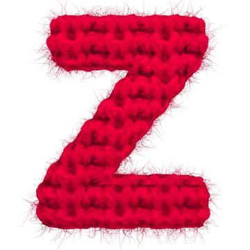 English 3d rendering alphabet wool knitted isolated. Great for warm christmas Stock Illustration