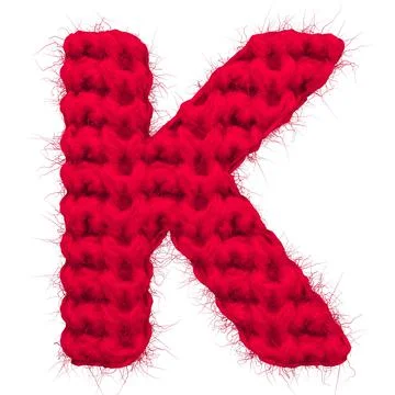 English 3d rendering alphabet wool knitted isolated. Great for warm christmas Stock Illustration