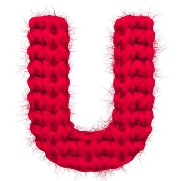 English 3d rendering alphabet wool knitted isolated. Great for warm christmas Stock Illustration