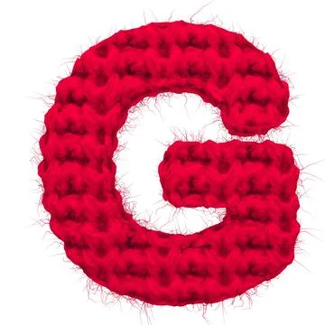 English 3d rendering alphabet wool knitted isolated. Great for warm christmas Stock Illustration