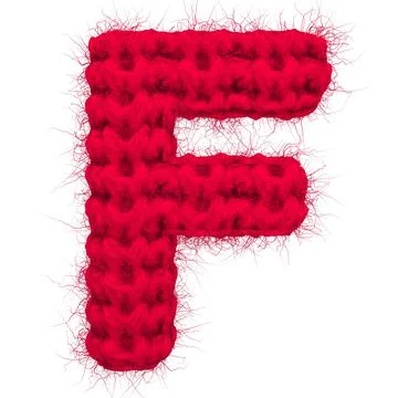 English 3d rendering alphabet wool knitted isolated. Great for warm christmas Stock Illustration