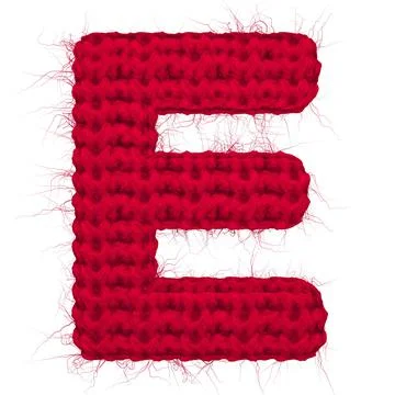 English 3d rendering alphabet wool knitted isolated. Great for warm christmas Stock Illustration