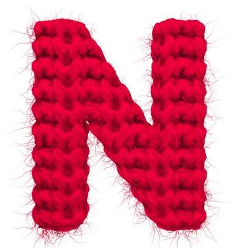 English 3d rendering alphabet wool knitted isolated. Great for warm christmas Stock Illustration