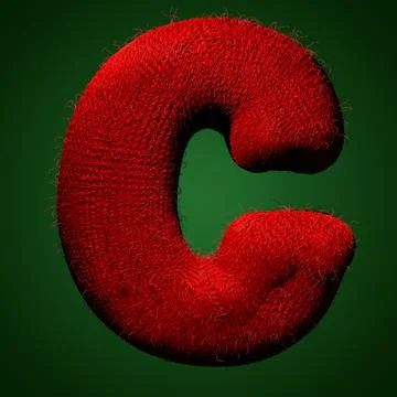 English 3d rendering alphabet wool knitted isolated. Great for warm christmas Stock Illustration