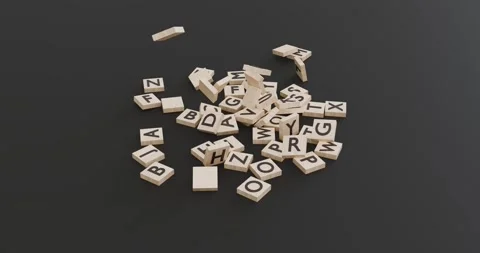 English alphabet blocks falling down on the floor - 3D animation Stock Footage 272477663