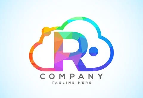 English alphabet with the cloud. Cloud computing service logo. Cloud techno.. 스톡 일러스트
