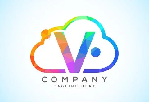 English alphabet with the cloud. Cloud computing service logo. Cloud techno.. Illustrazione stock