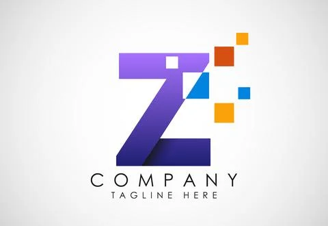English alphabet with data pixel. Creative technological modern data pixel lo Stock Illustration