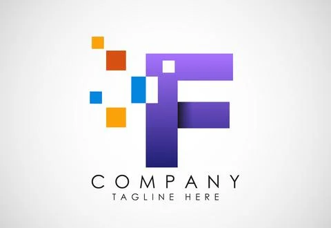 English alphabet with data pixel. Creative technological modern data pixel lo Stock Illustration