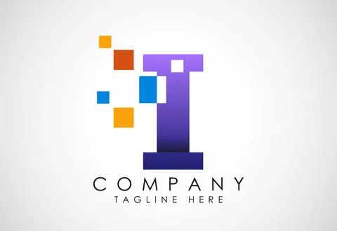 English alphabet with data pixel. Creative technological modern data pixel lo Stock Illustration
