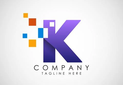 English alphabet with data pixel. Creative technological modern data pixel lo 스톡 일러스트