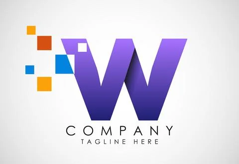 English alphabet with data pixel. Creative technological modern data pixel lo Stock Illustration