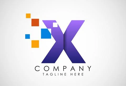 English alphabet with data pixel. Creative technological modern data pixel lo Stock Illustration