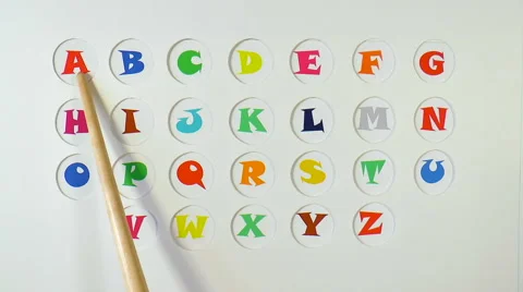 English alphabet with a pointer. Education background Stock Footage 68271522