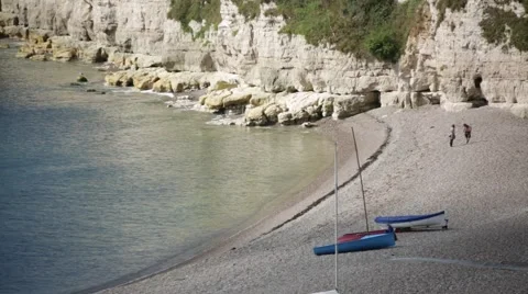 English beach, Devonshire, England Stock Footage 53375378