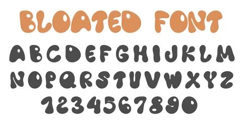 English Bloated Font vector graphics Illustrazione stock