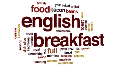 English breakfast animated word cloud, t... | Stock Video | Pond5